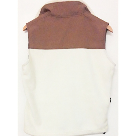 High Fever Brown & Cream Fleeve Zip up Vest, sm - Picture 4 of 4